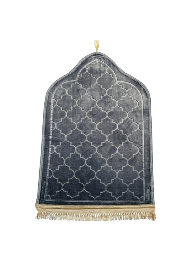 سجادة صلاة إسلامية فاخرة من المخمل المنقوش المقاوم للانزلاق - سجادة سجدة سميكة مبطنة للرجال والنساء، طقم متعدد الألوان من 4 قطع - هدية مثالية للعيد ورمضان - Image 3